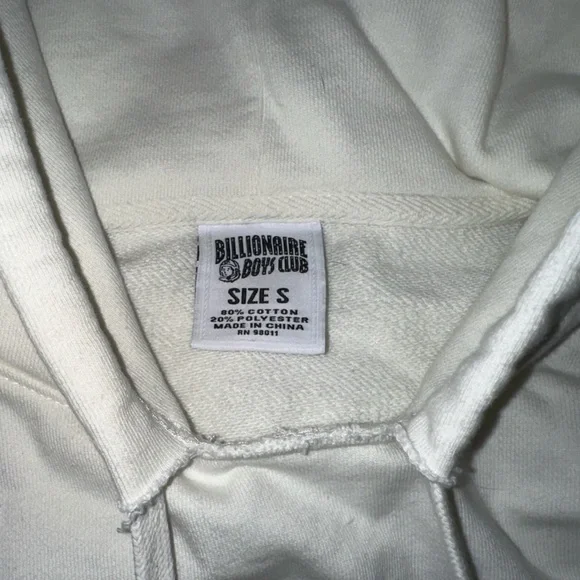 New Billionaire BOYS Club BB Trance Hoodie White Size Small - Picture 15 of 16